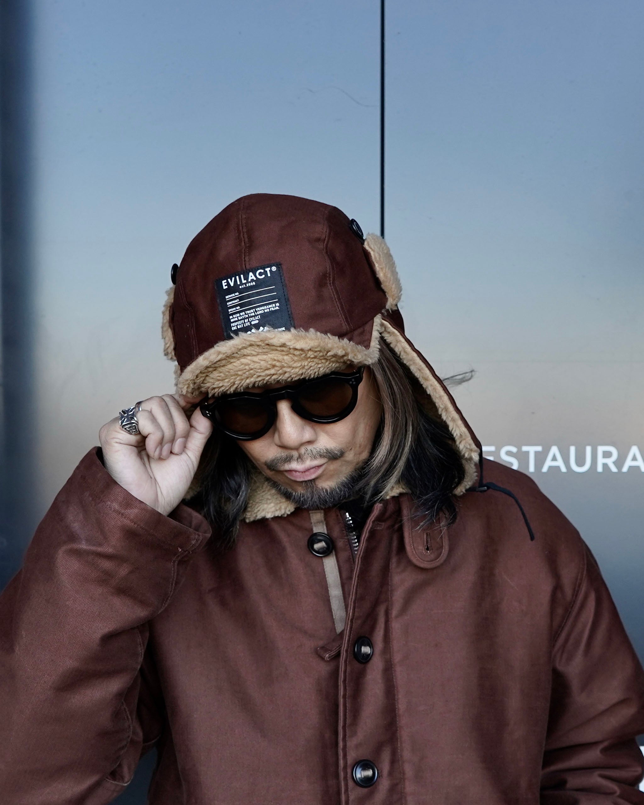 EVILACT FLIGHT CAP 25 brown | EVILACT (イーブルアクト）Official