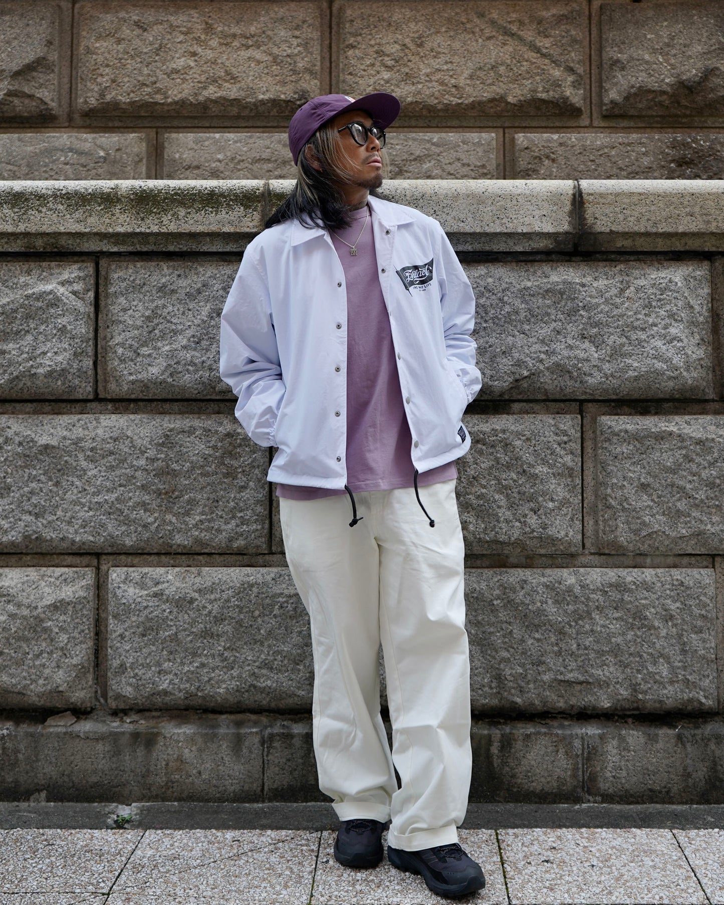 EVILACT FLAG WIND BREAKER white