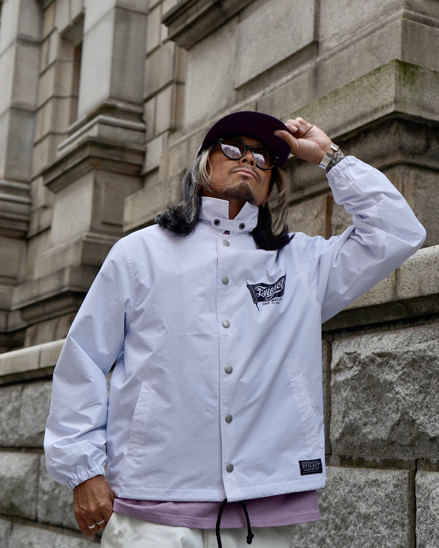 EVILACT FLAG WIND BREAKER white