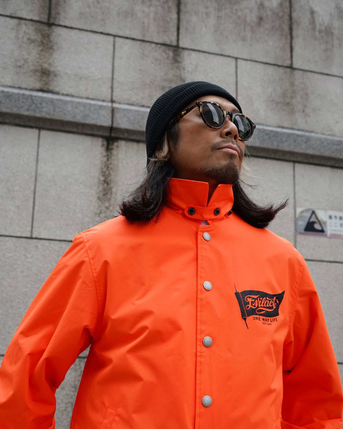 EVILACT FLAG WIND BREAKER orange