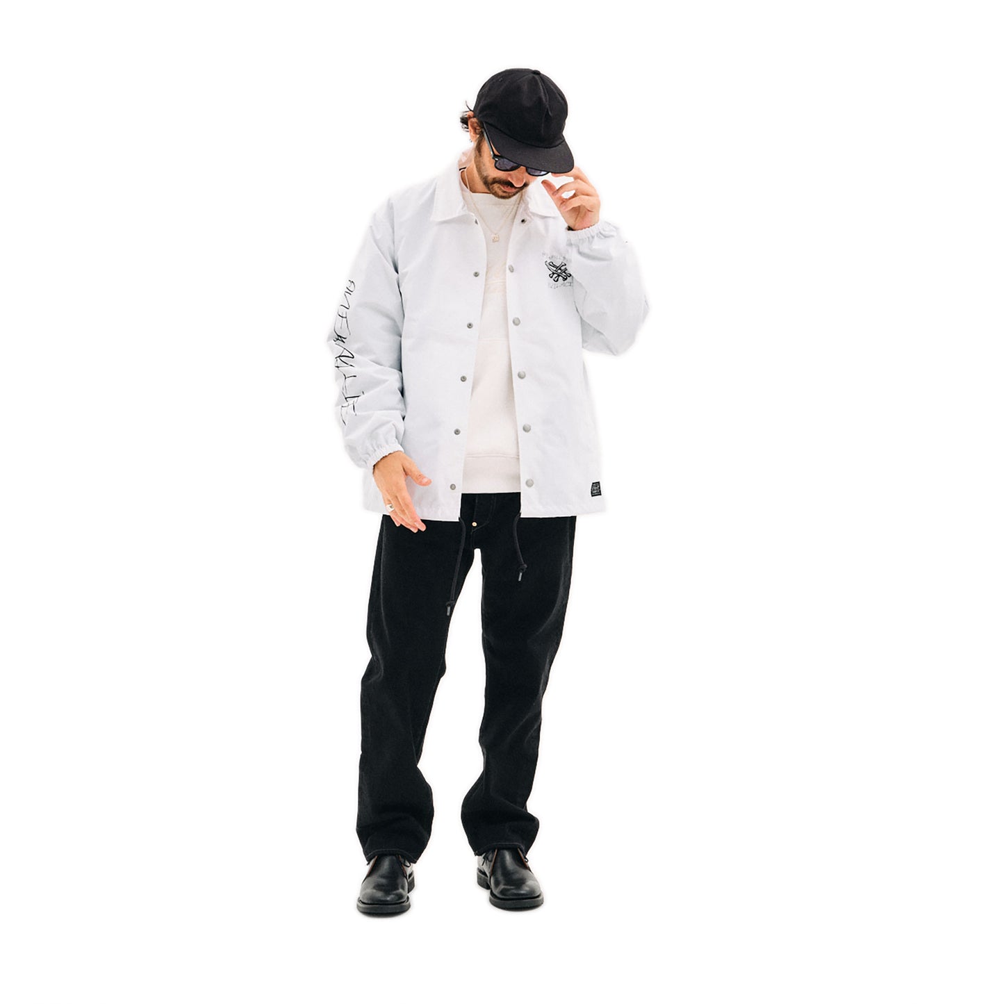 EVILACT CROSS BONE WIND BREAKER white