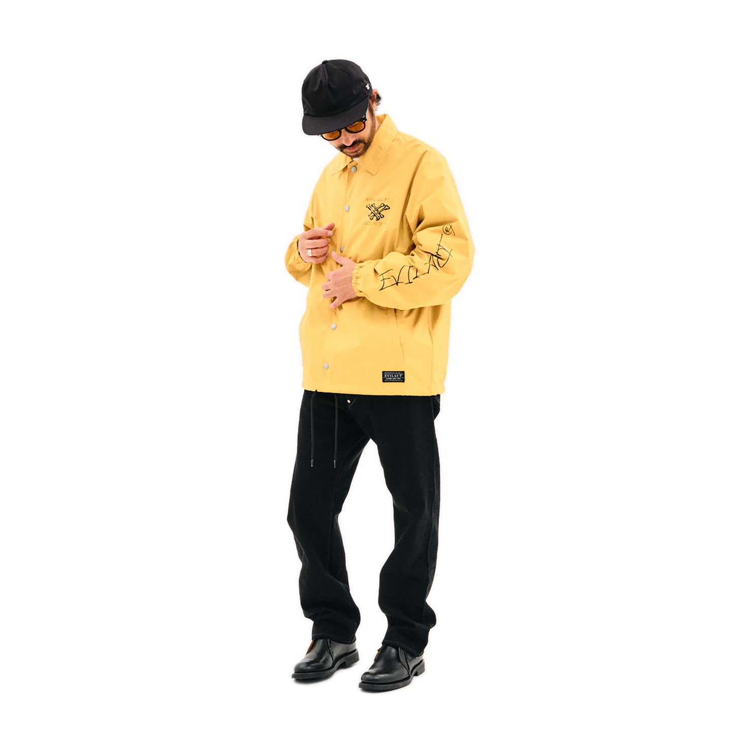 EVILACT CROSS BONE WIND BREAKER mustard