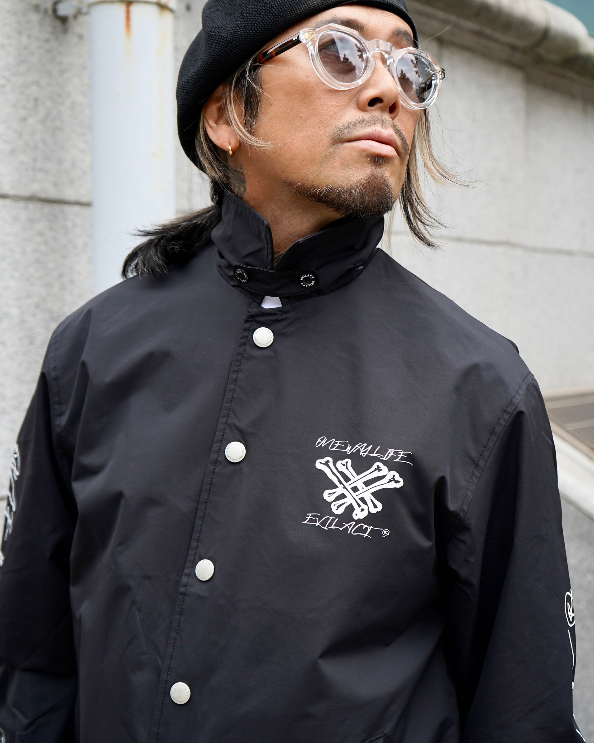 EVILACT CROSS BONE WIND BREAKER black | EVILACT (イーブルアクト