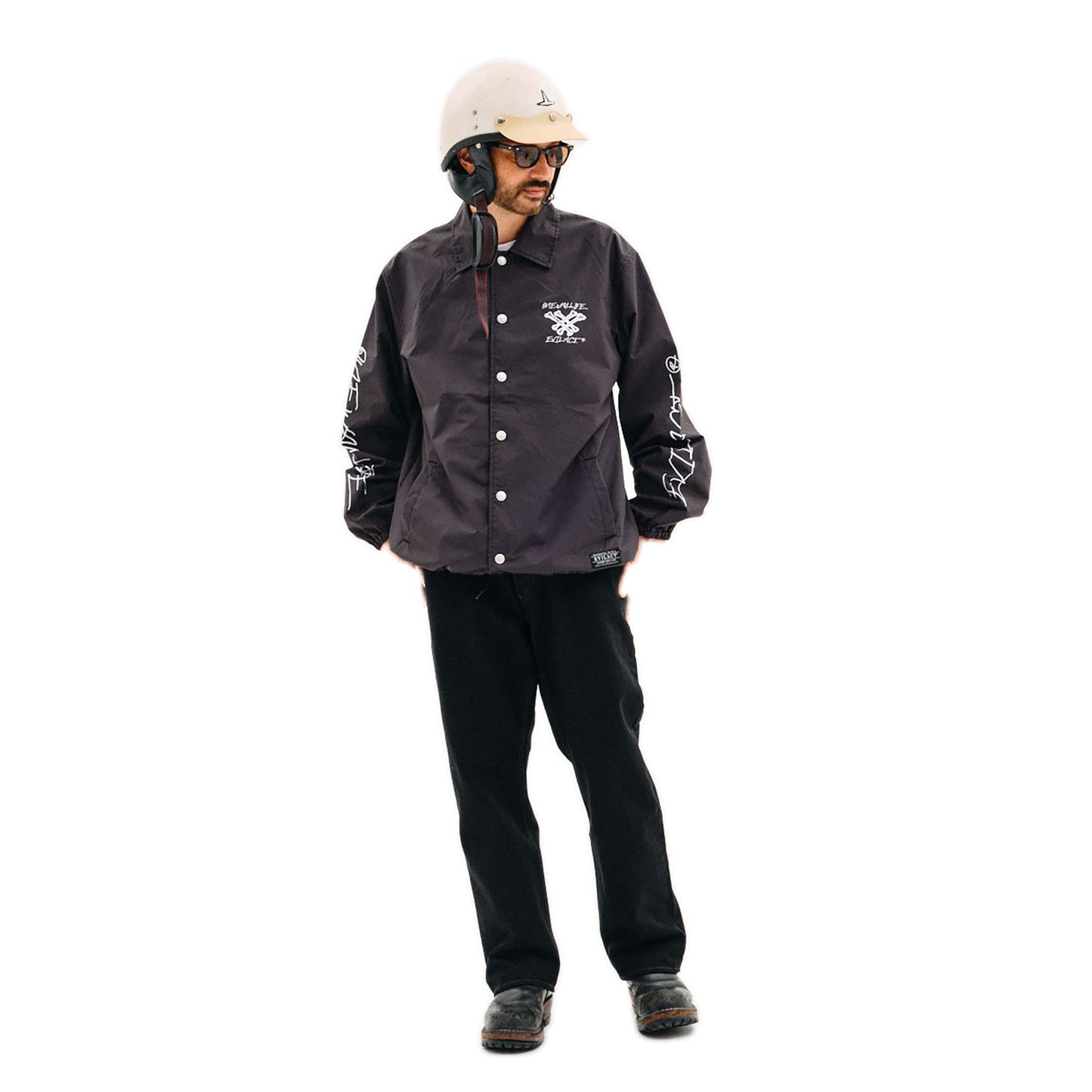 EVILACT CROSS BONE WIND BREAKER black