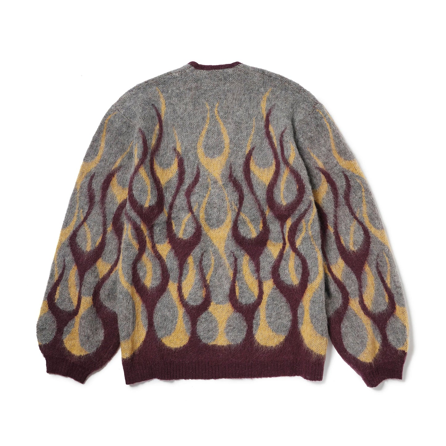 EVILACT FLAMES MOHAIR CARDIGAN Burgundy
