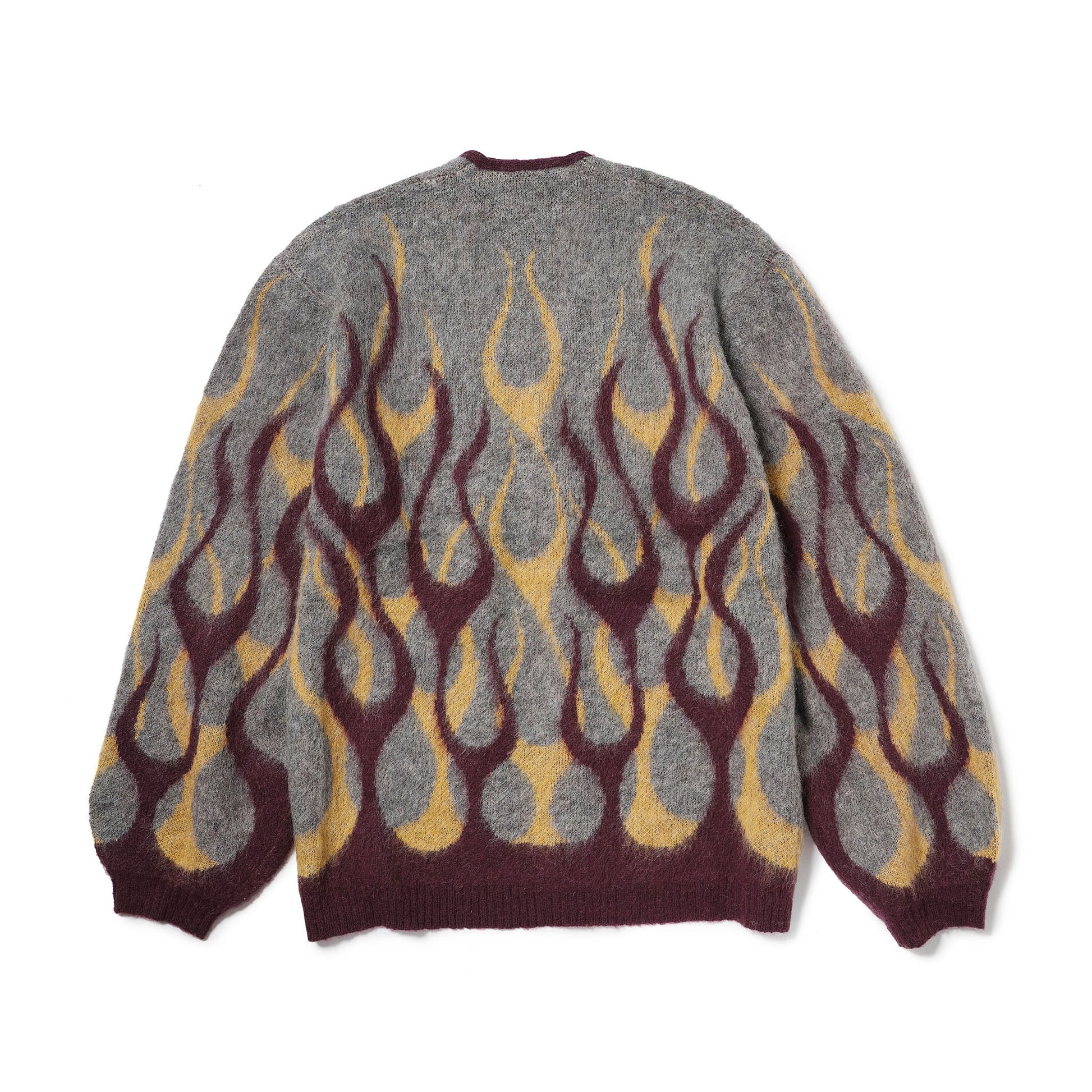 EVILACT FLAMES MOHAIR CARDIGAN Burgundy