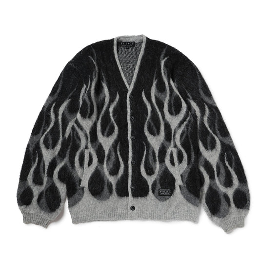 EVILACT FLAMES MOHAIR CARDIGAN Black