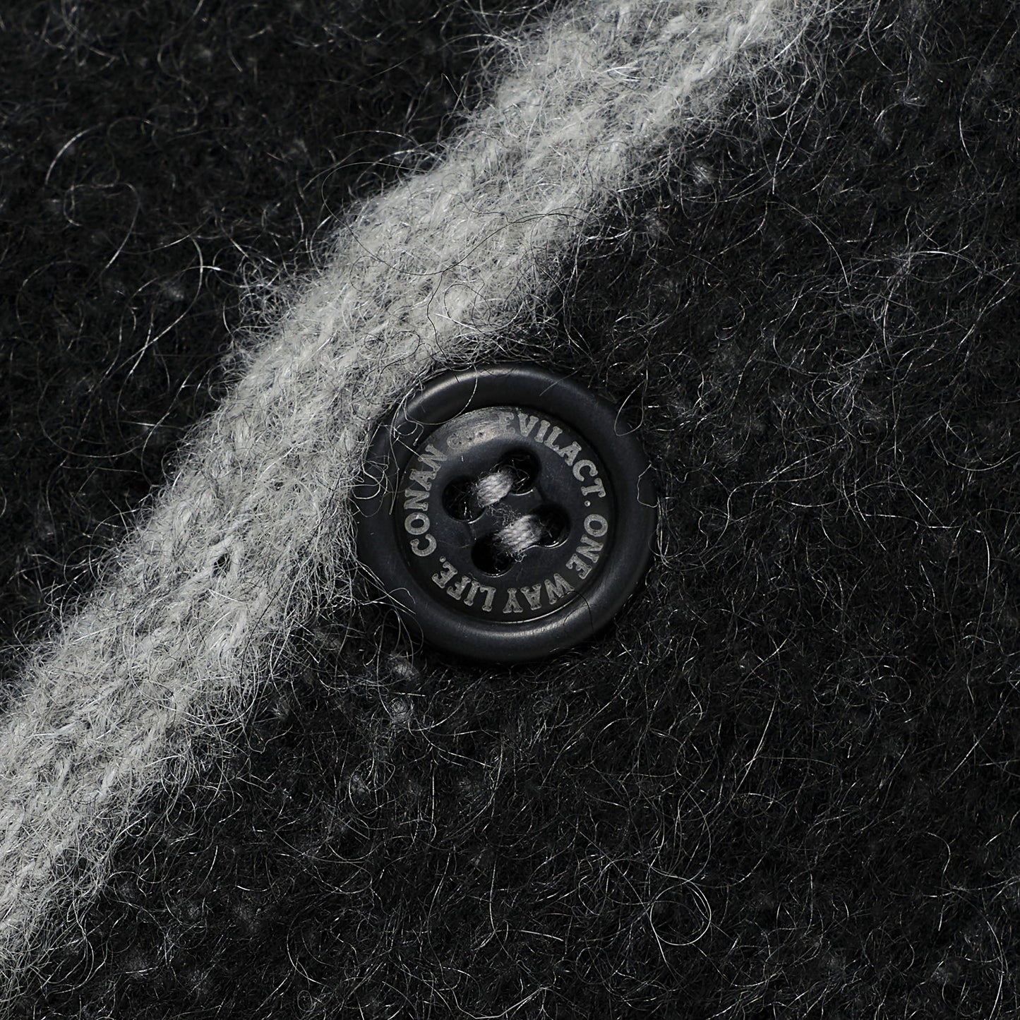 EVILACT FLAMES MOHAIR CARDIGAN Black