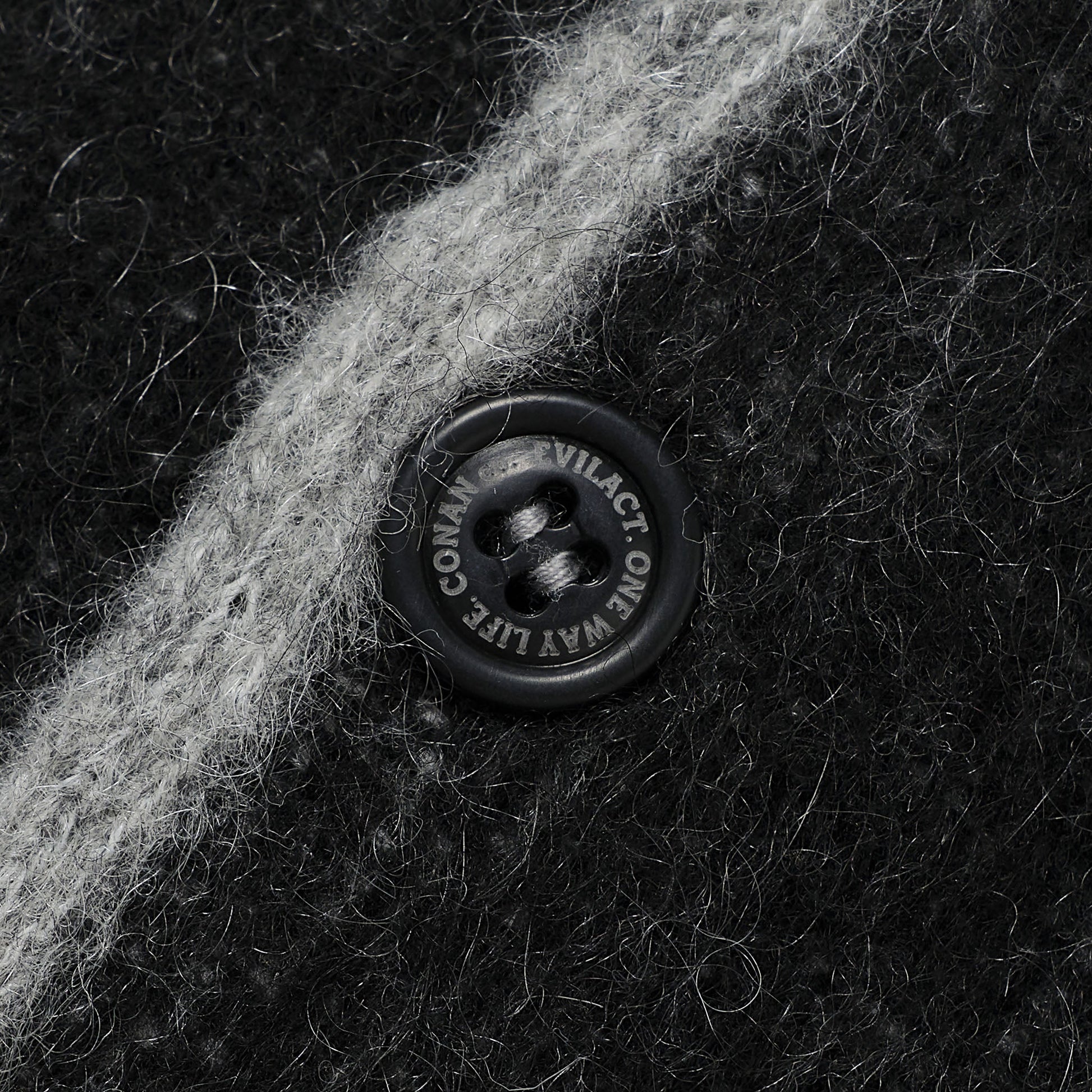 EVILACT FLAMES MOHAIR CARDIGAN Black