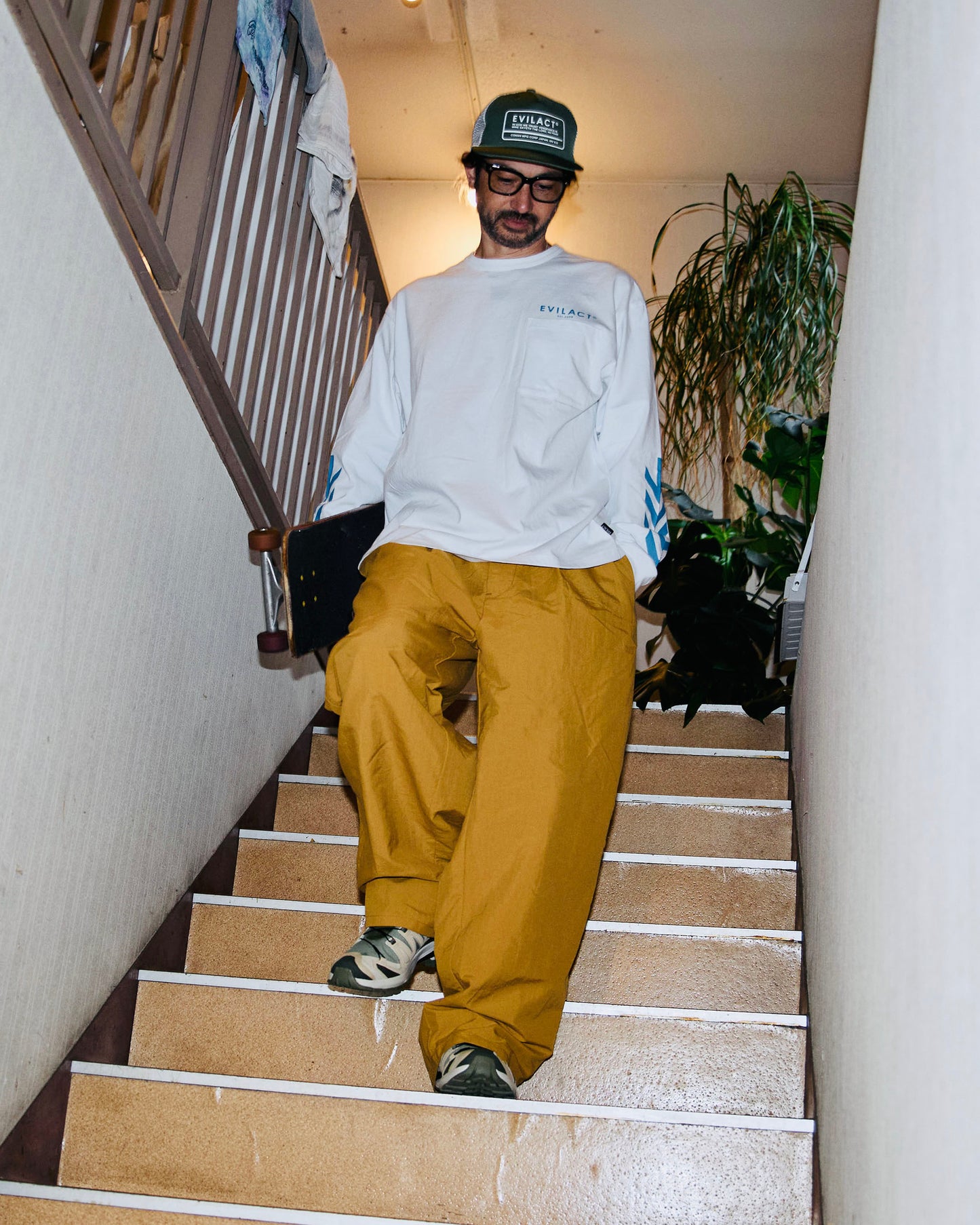 EVILACT BARREL PANTS mustard