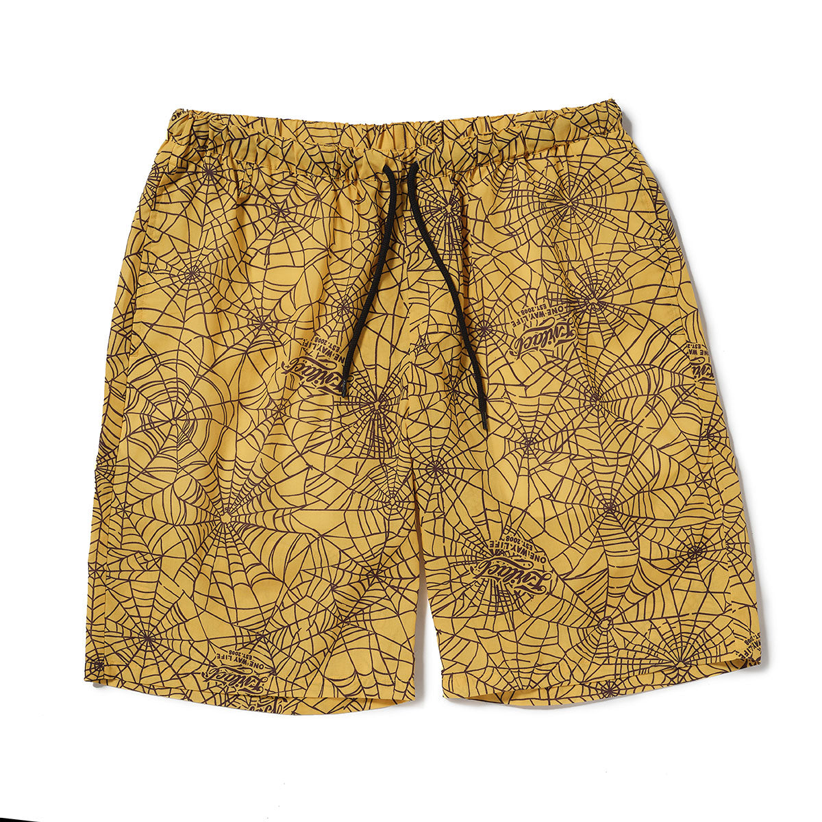 EVILACT SPIDERWEB EZ SHORTS mustard web