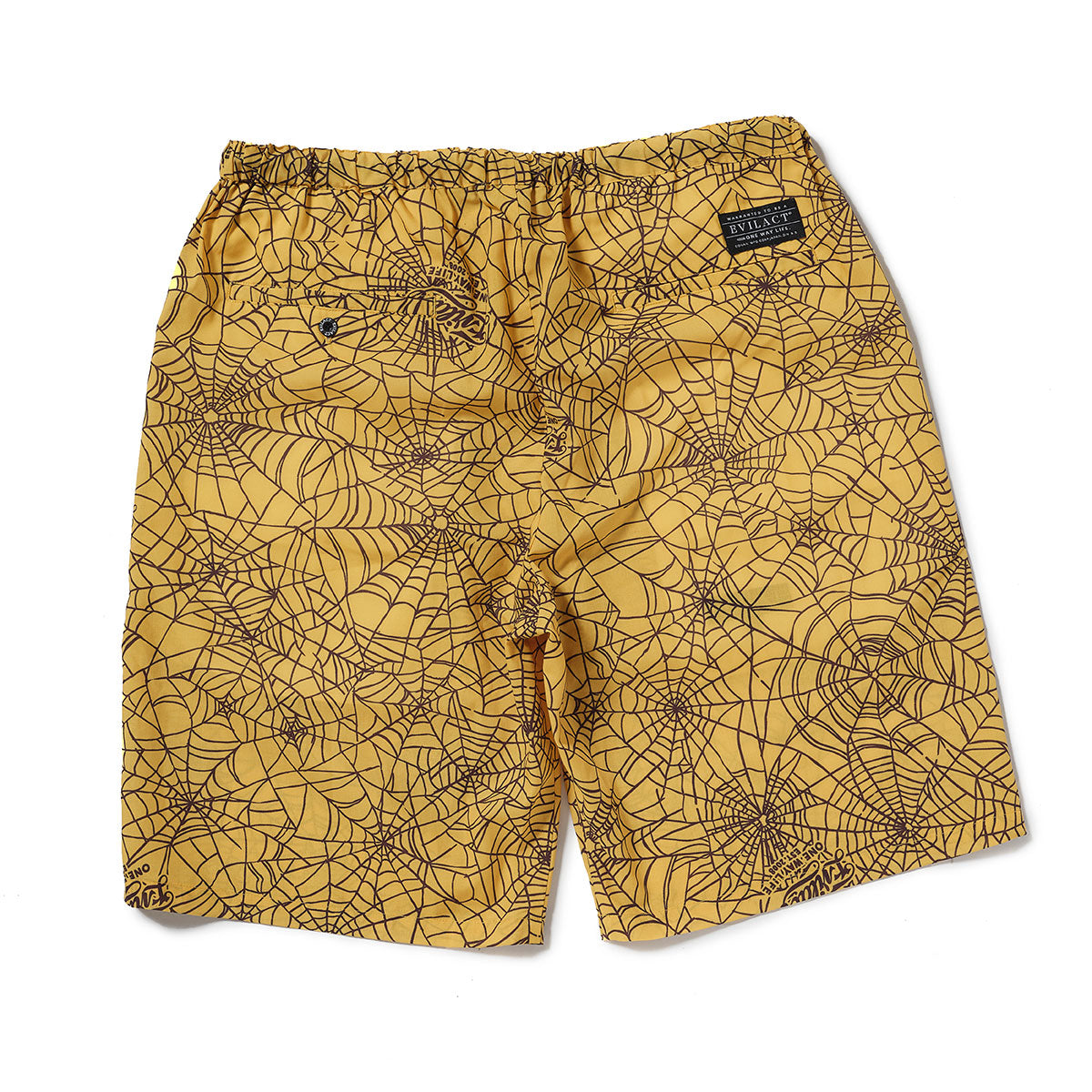 EVILACT SPIDERWEB EZ SHORTS mustard web