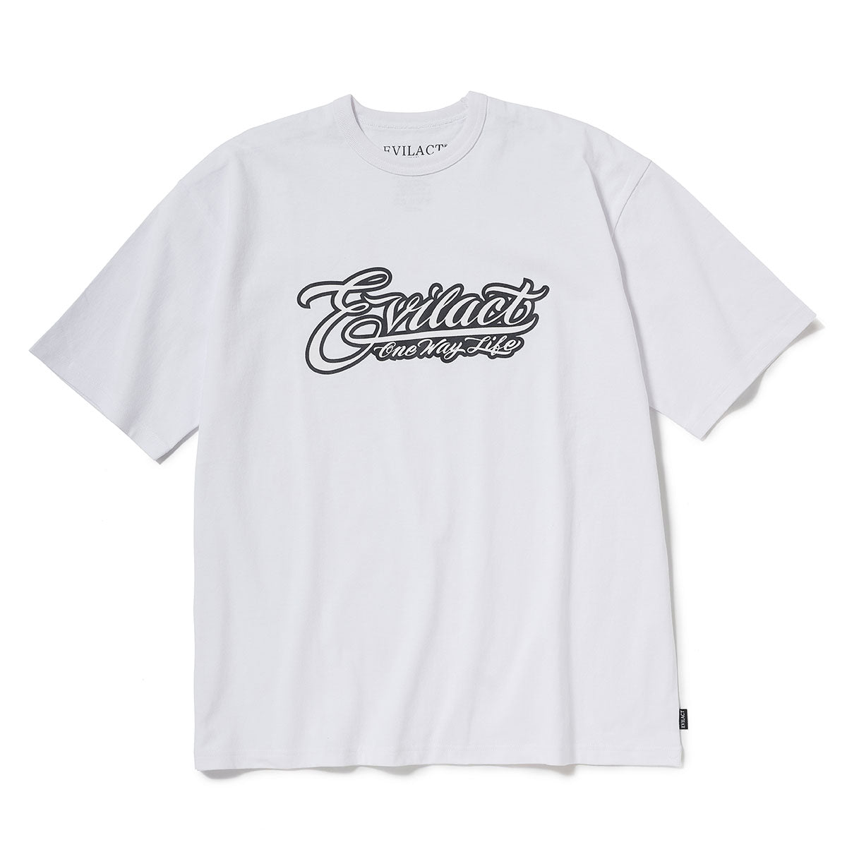 EVILACT SCRIPT LOGO SS white