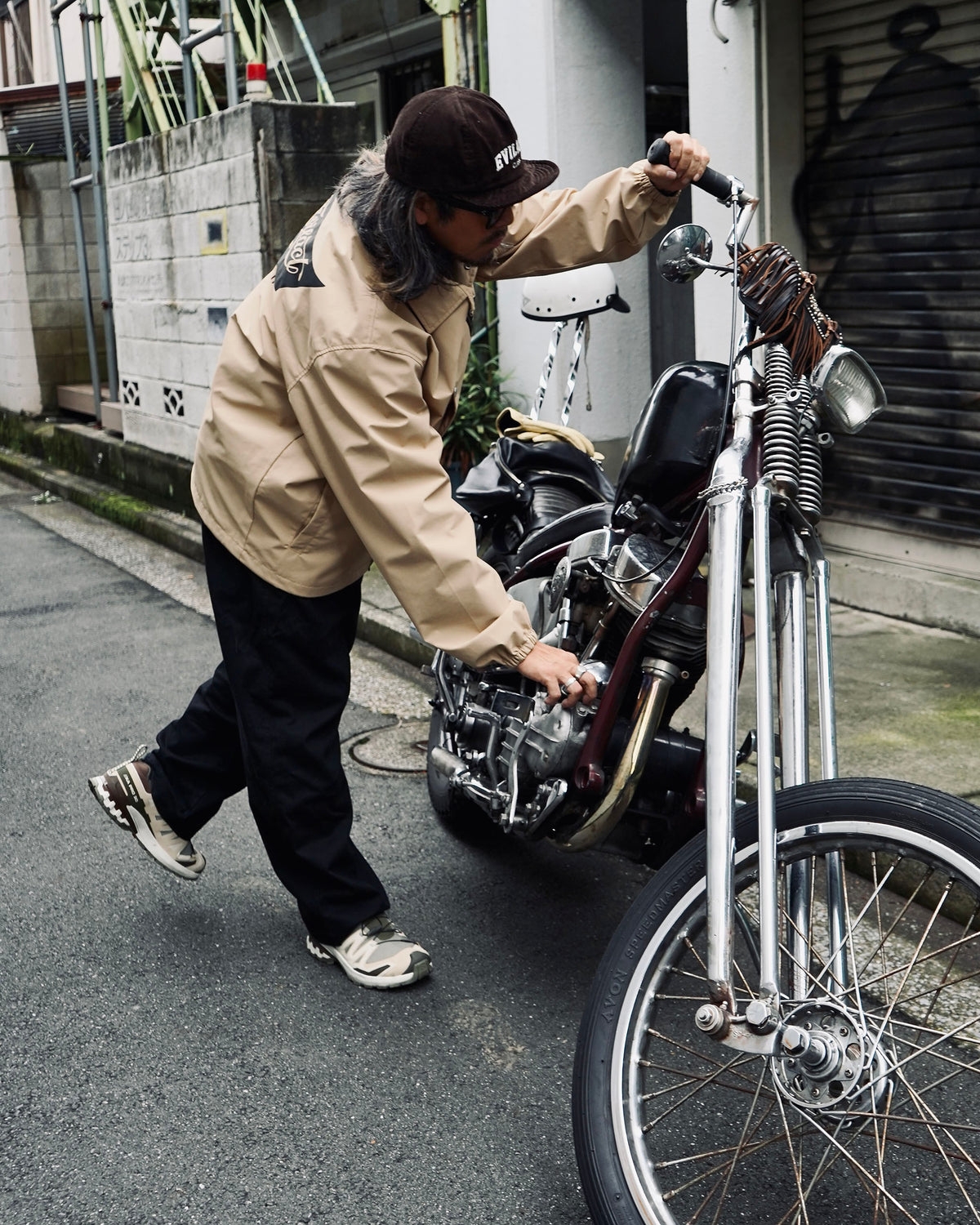 EVILACT FLAG 2LAYER COACH JKT black