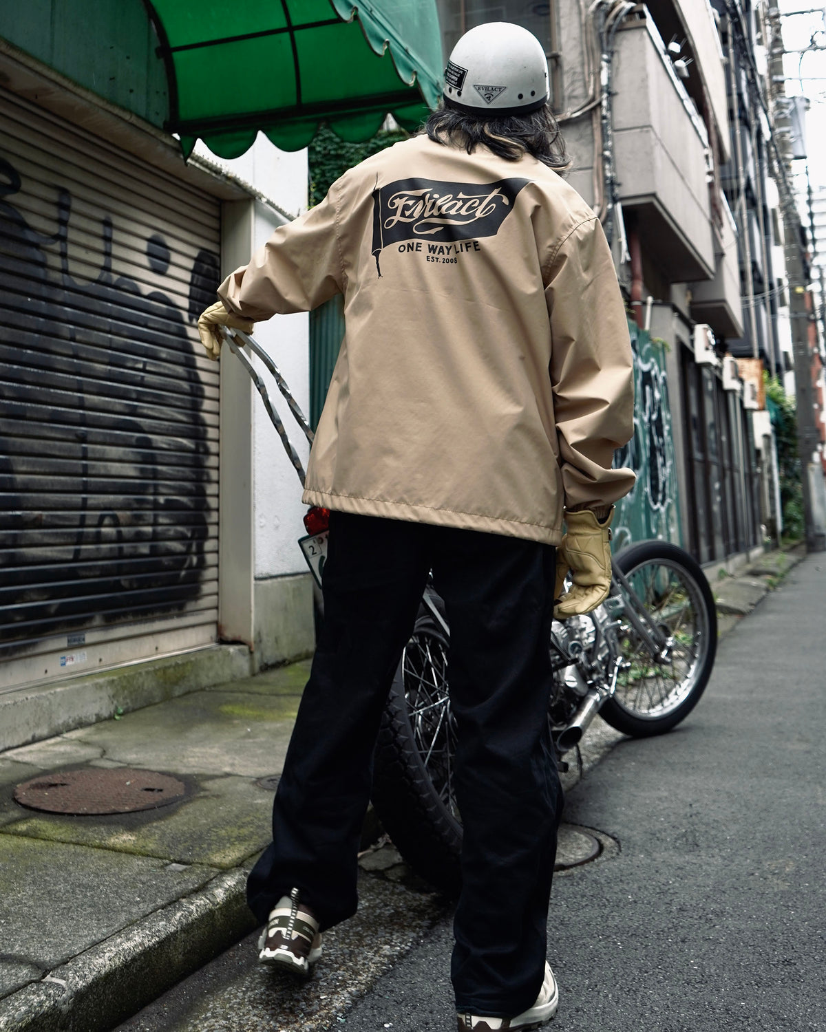 EVILACT FLAG 2LAYER COACH JKT lemon