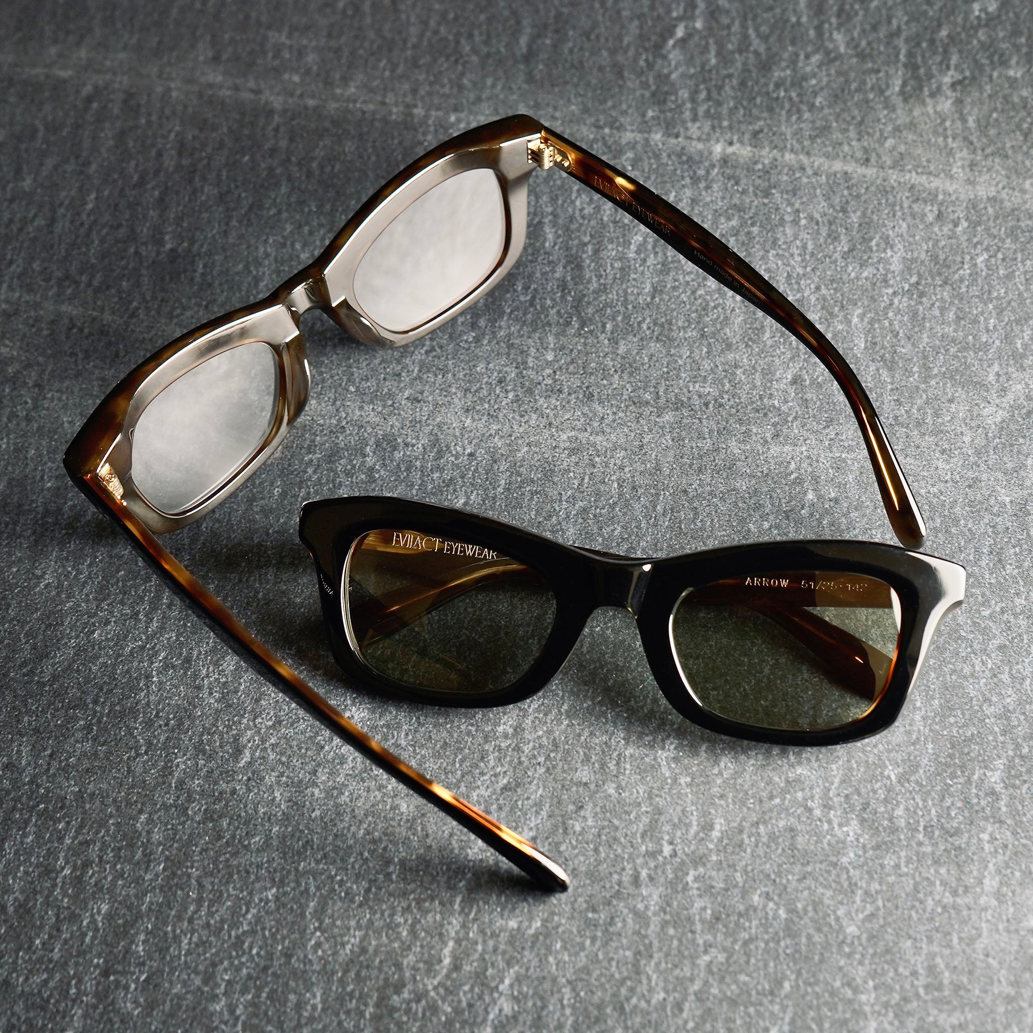 ARROW black x yellow havana / green lens | EVILACT (イーブルアクト
