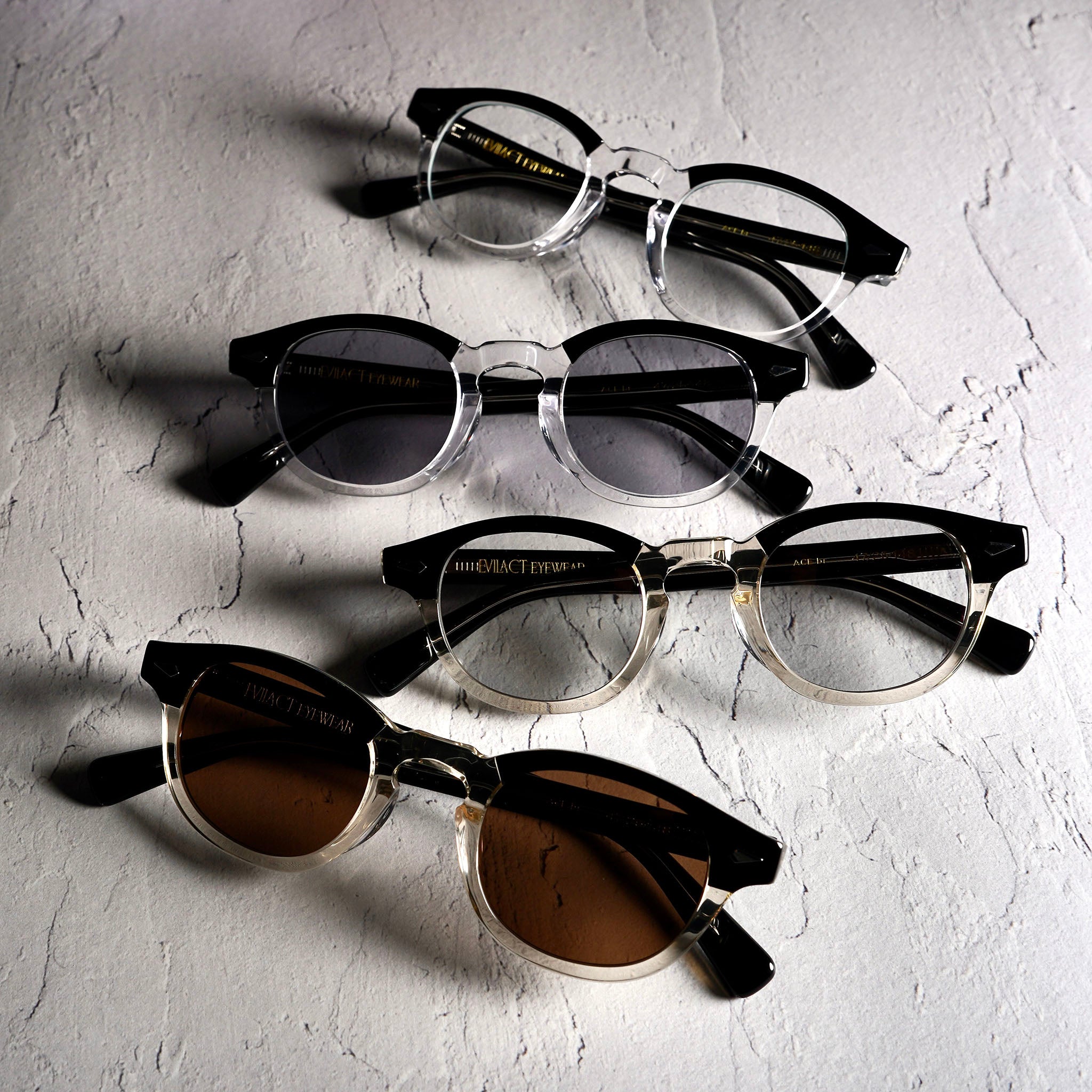 EVILACT Eyewear サングラス 54-18-145 ACE BR black x clear / photochromic smoke lens | EVILACT (イーブル