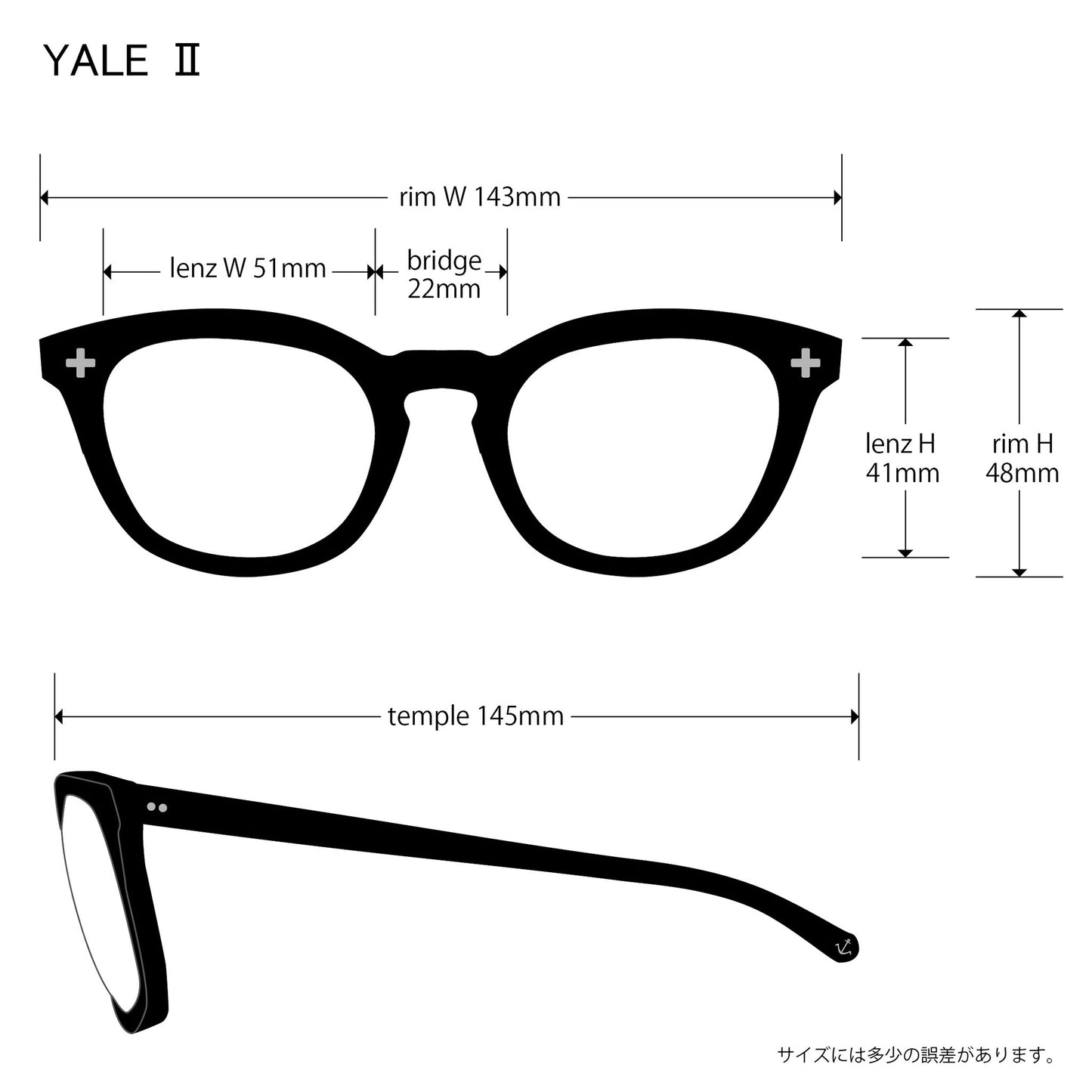 YALEⅡ black x havana / green lens