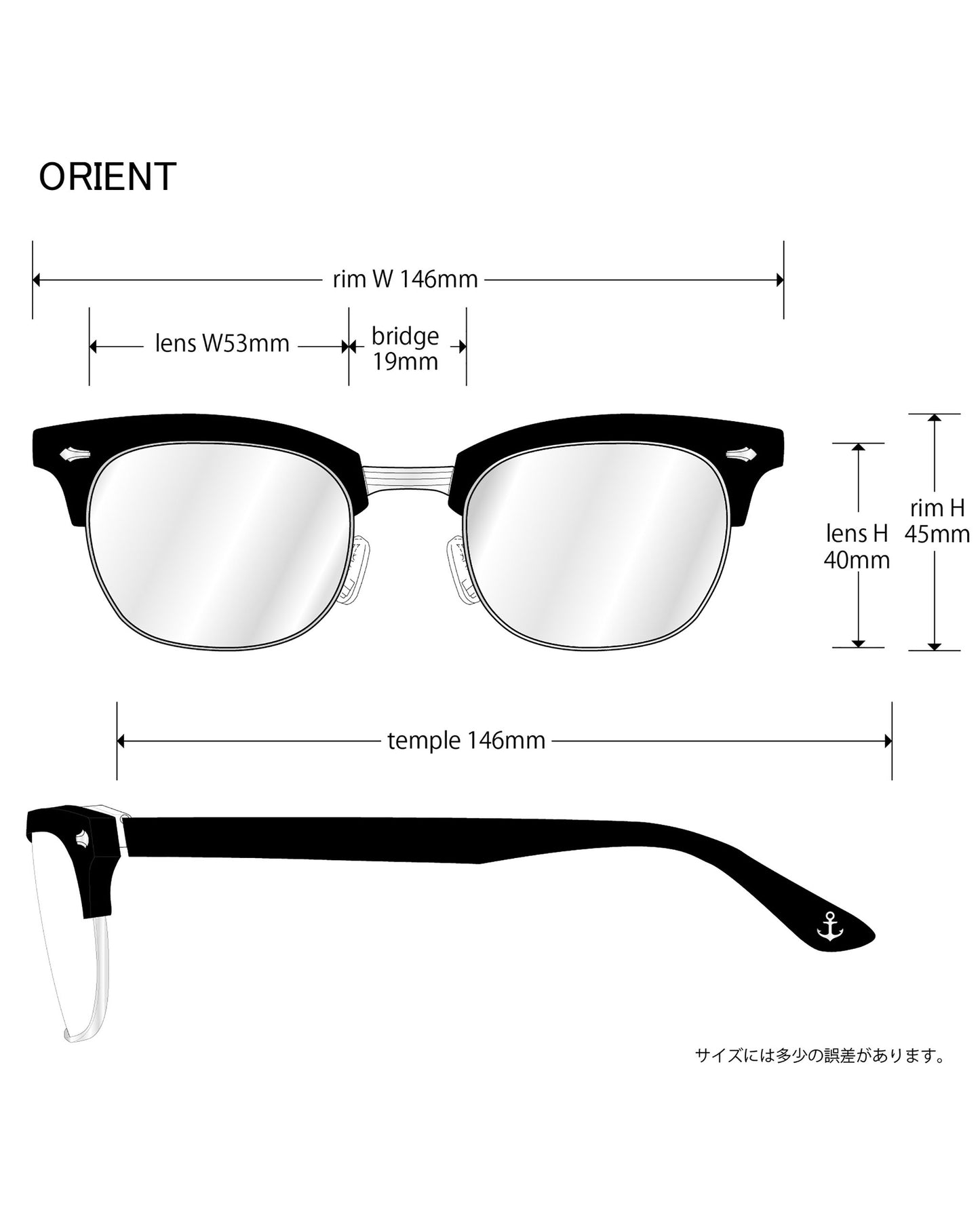 ORIENT yellow tort x silver / green lens