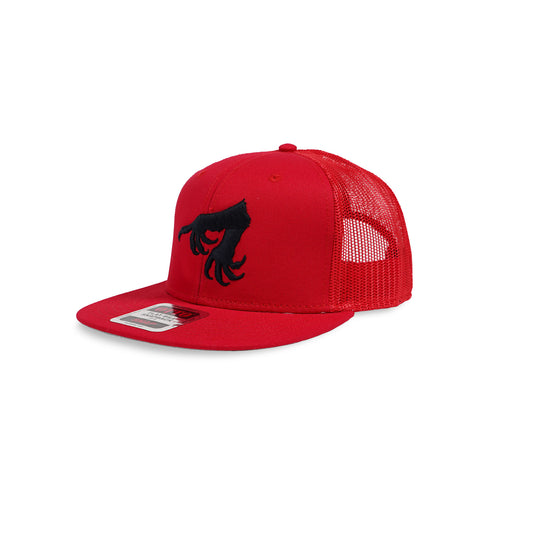 EVILACT Factory Claw Flat Visor Mesh Cap red