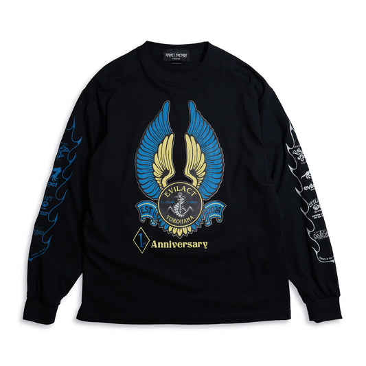 EVILACT YOKOHAMA 1st Anniv. T's L/S black x blue