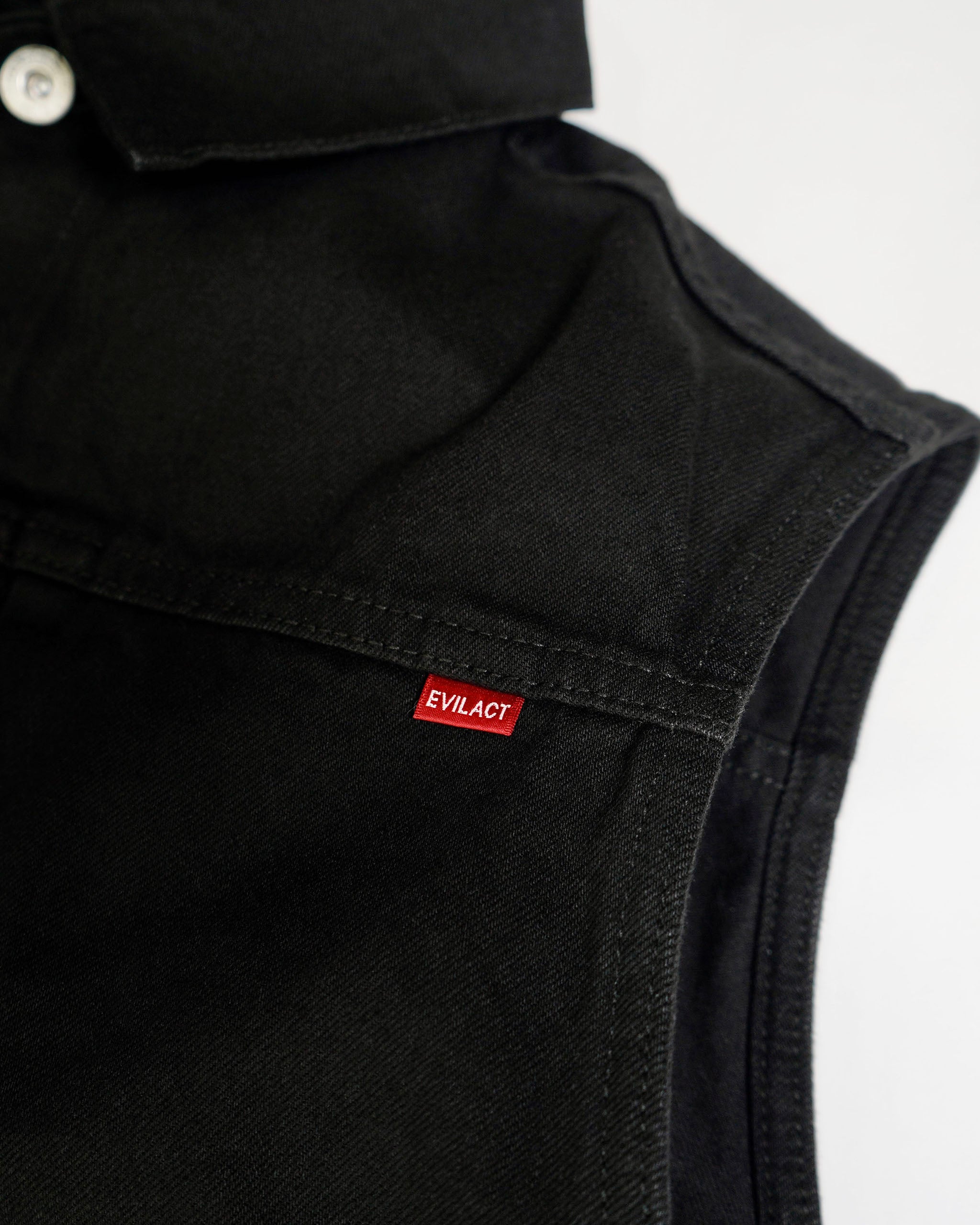 EVILACT MC DENIM VEST black | EVILACT (イーブルアクト）Official