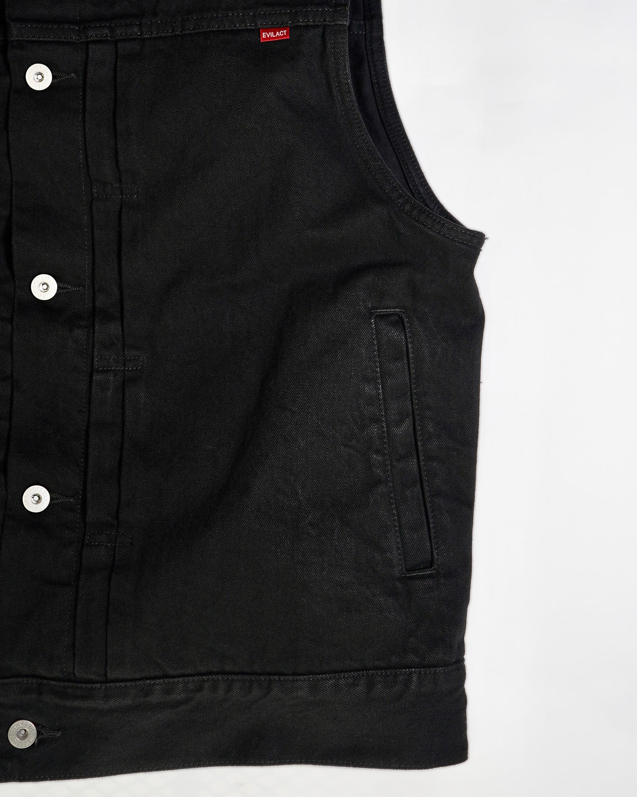 EVILACT MC DENIM VEST black | EVILACT (イーブルアクト）Official