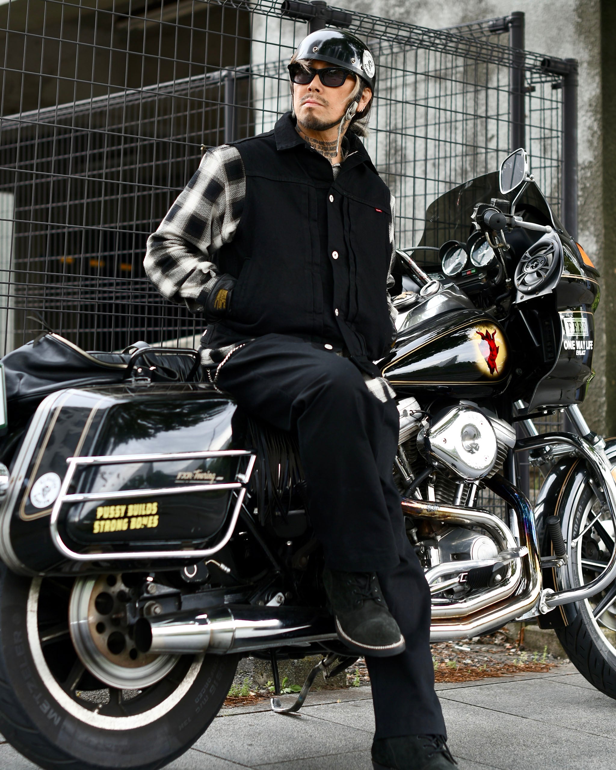 EVILACT MC DENIM VEST black | EVILACT (イーブルアクト）Official