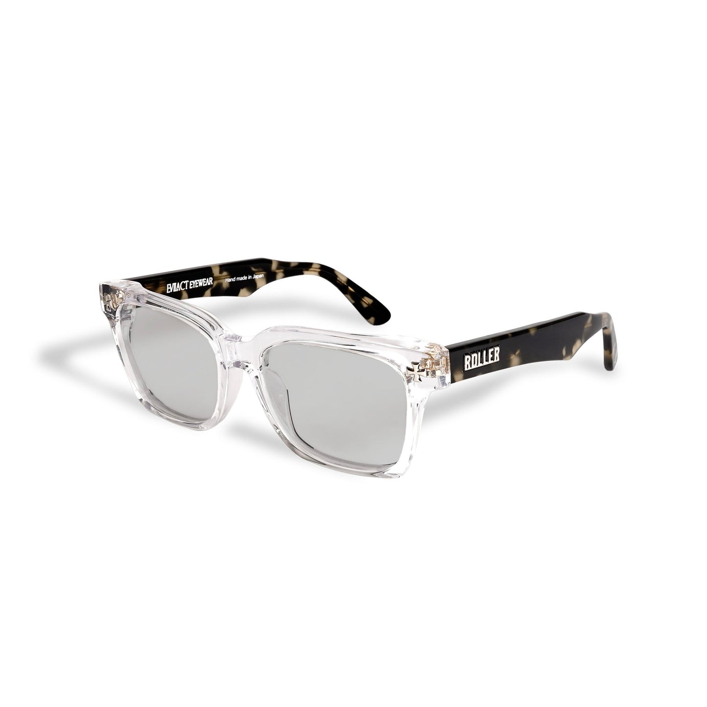 EMBLEM - ROLLER magazine x EVILACT eyewear - clear x coffee demi / color photochromic smoke lens
