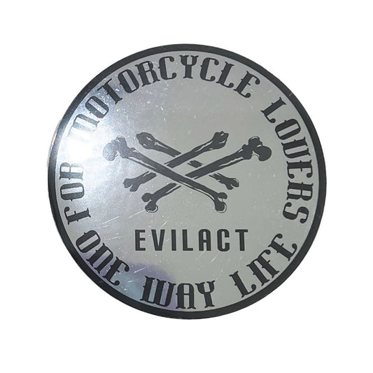 EVILACT Double Cross Bone Round Sticker L